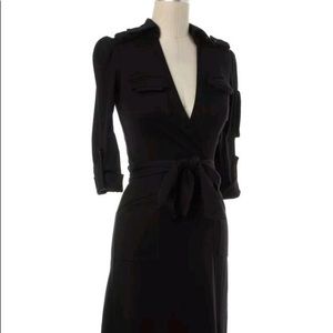 DVF Wrap Utility Dress in Black